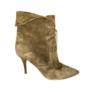 Aquazzura x Olivia Palermo Stiletto Boots in Green Suede